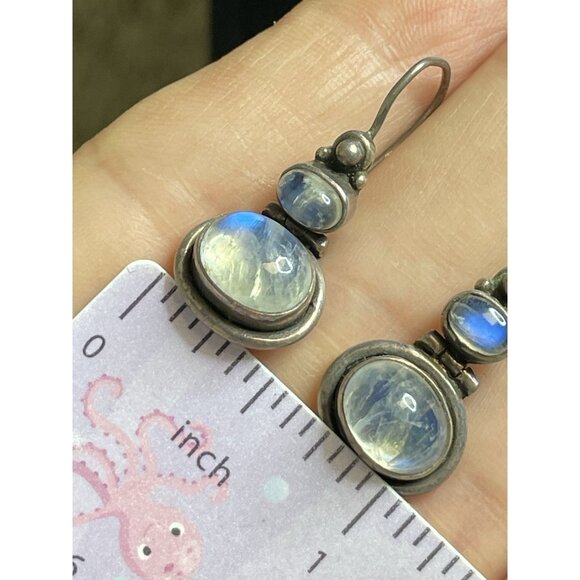 READ Nicky Butler NB Sterling Silver Moonstone 925 Earrings Pierced India - Picture 8 of 14